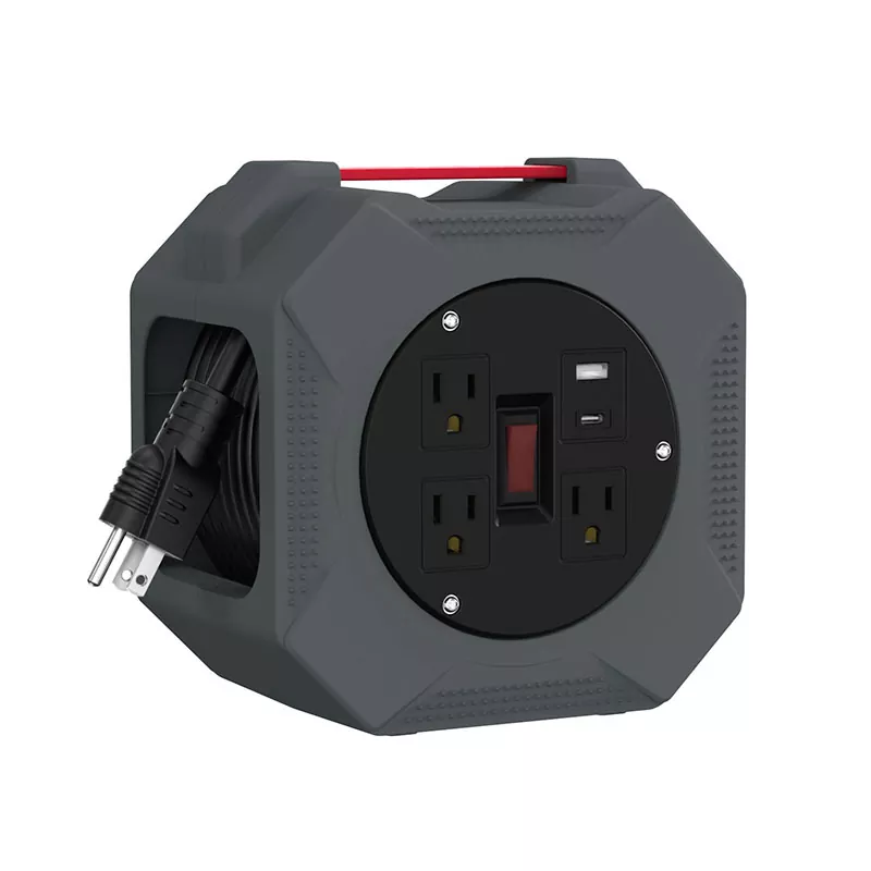 30피트 케이블이 포함된 3 콘센트 USB 2.4A 플라스틱 코드 릴이 최근 개발되었습니까? 30피트 케이블이 포함된 3 콘센트 USB 2.4A 플라스틱 코드 릴이 최근 개발되었습니까?