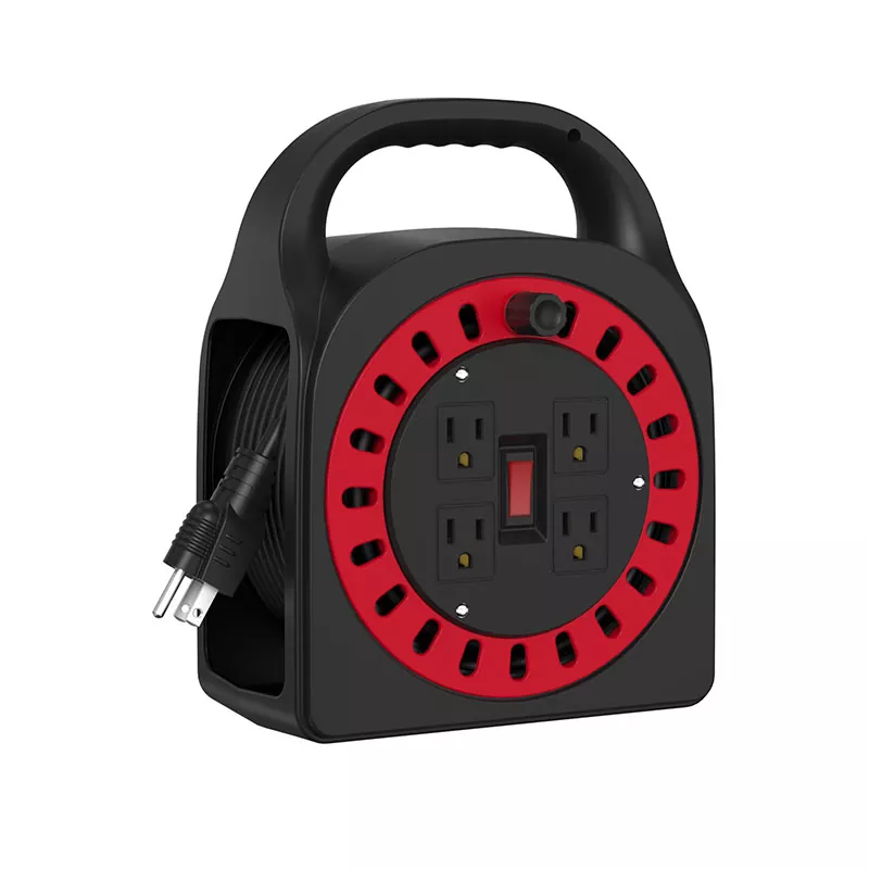 콘센트 4개 플라스틱 코드 릴 50피트 콘센트 4개 플라스틱 코드 릴 50피트