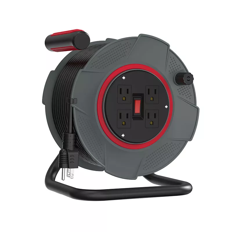 콘센트 4개 플라스틱 코드 릴 80피트 콘센트 4개 플라스틱 코드 릴 80피트