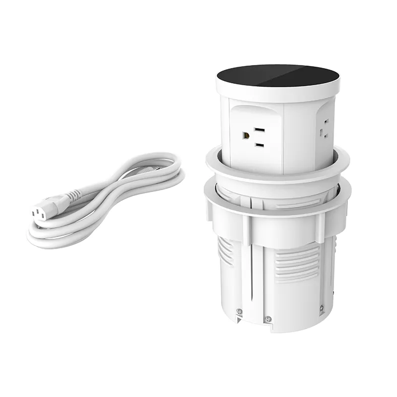 4 Outlets Plastic Desk Inlet