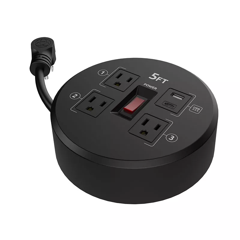 미니 3 콘센트 Usb2.4a 플라스틱 코드 릴